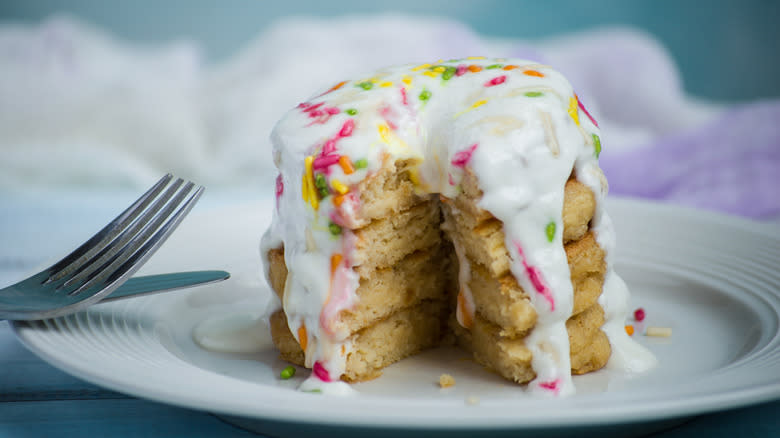 Pancakes with funfetti frosting