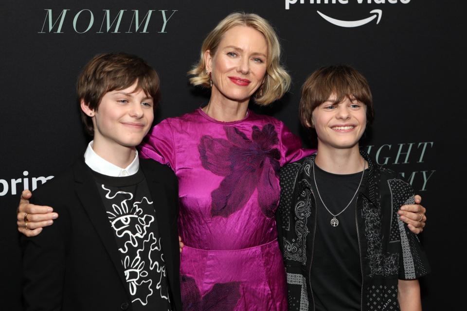 Cameron Crovetti, Naomi Watts and Nicholas Crovetti arrive for Prime Video's "Goodnight Mommy" New York premiere