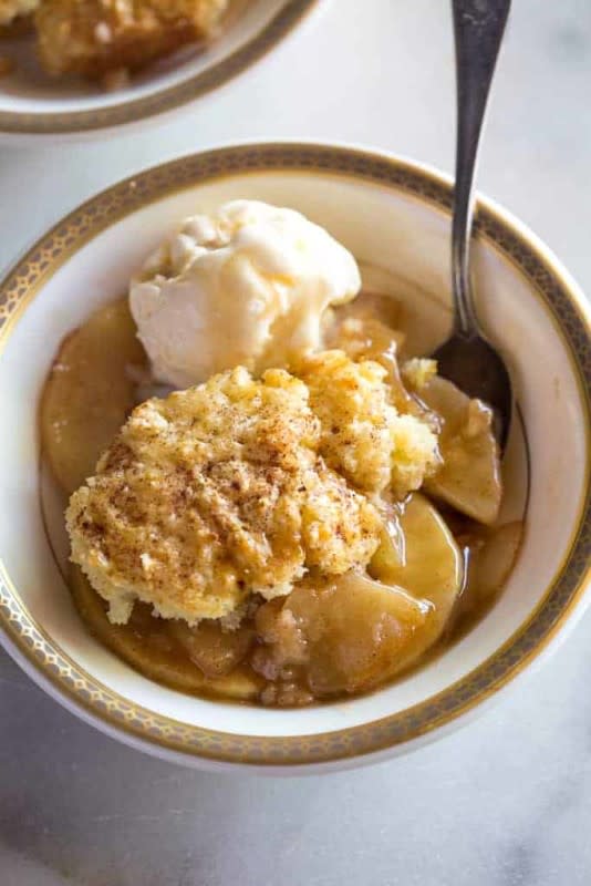<p>Tastes Better From Scratch</p><p>This old-fashioned apple cobbler is made with fresh apples in a cinnamon sauce, with a delicious cake-like topping. </p><p><strong>Get the recipe: <em><a href="https://tastesbetterfromscratch.com/apple-cobbler/" rel="nofollow noopener" target="_blank" data-ylk="slk:Tastes Better From Scratch;elm:context_link;itc:0;sec:content-canvas" class="link ">Tastes Better From Scratch</a></em></strong></p>