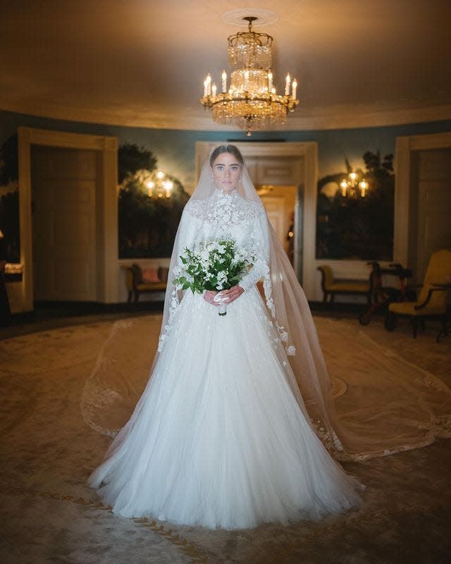 Naomi Biden in her wedding dress in the White House.