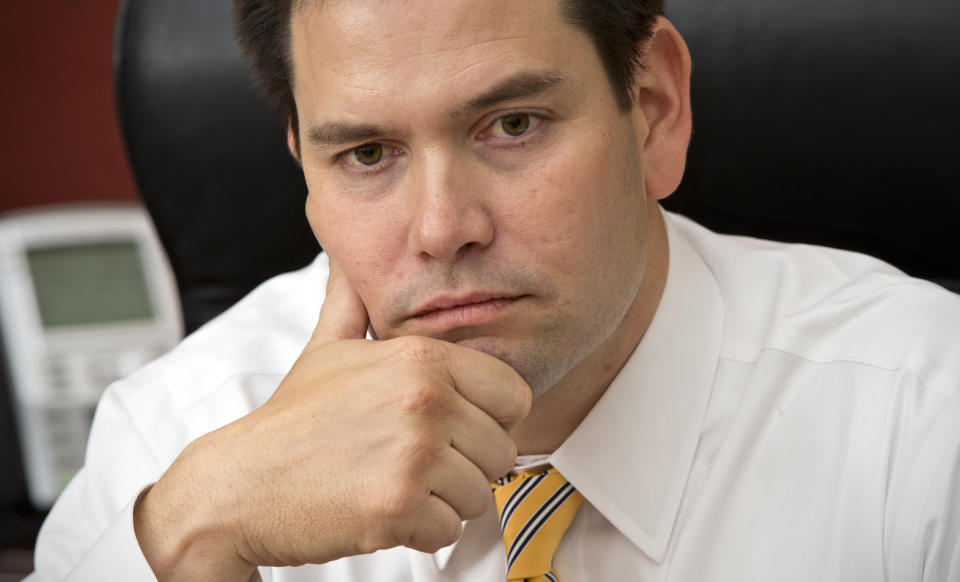 Rubio <a href="http://www.rubio.senate.gov/public/index.cfm/press-releases?ID=bc8ce2a9-4e95-4792-8744-501d0c1b63b3" target="_blank">penned a letter</a> to Treasury Secretary Jack Lew demanding the IRS commissioner's resignation. The letter begins:   "Recent revelations about the Internal Revenue Service’s selective and deliberate targeting of conservative organizations are outrageous and seriously concerning. This years-long abuse of government power is an assault on the free speech rights of all Americans. This direct assault on our Constitution further justifies the American people’s distrust in government and its ability to properly implement our laws."    (AP Photo/J. Scott Applewhite)