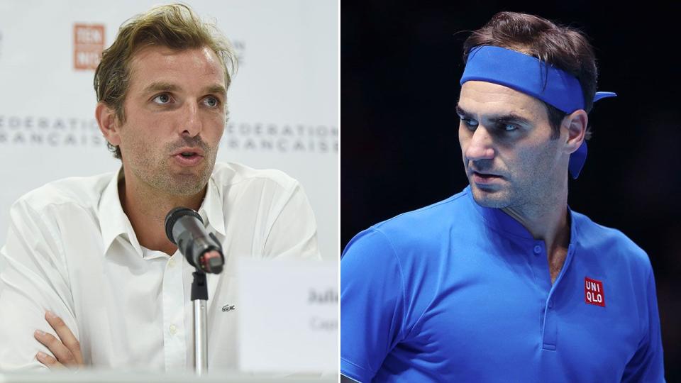 Benneteau and Federer. Image: Getty