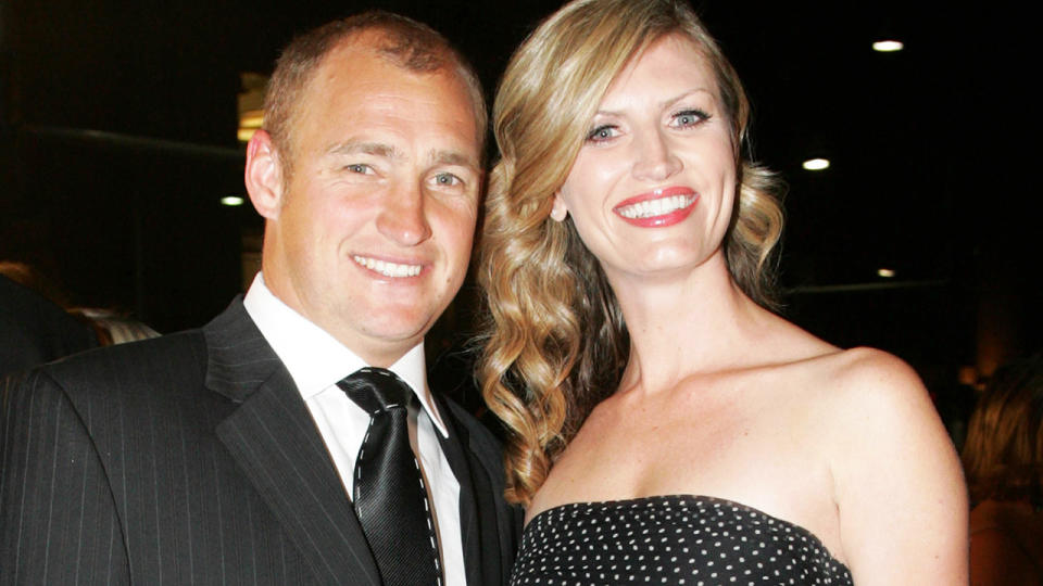 Nathan Brown and wife Tanya, pictured here at the Dally M Awards in 2006.