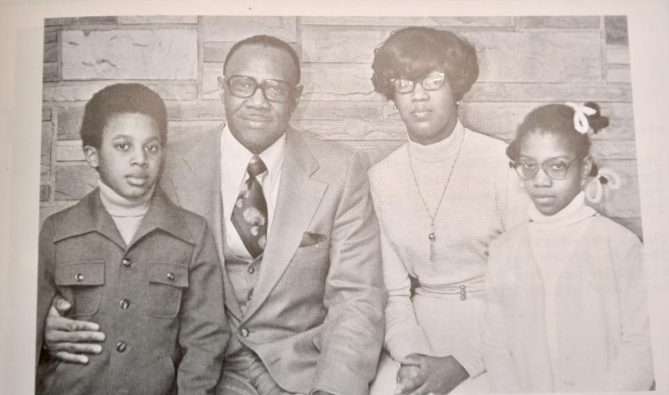 From left to right: Julius D. Jackson Jr., Rev. Julius D. Jackson Sr., Josetta Jackson, and Arcola Jackson.