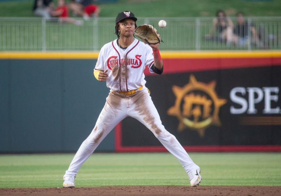 El Paso Chihuahuas play against Las Vegas Avaitor at Southwest University Park in El Paso Texas on June 14, 2022. 