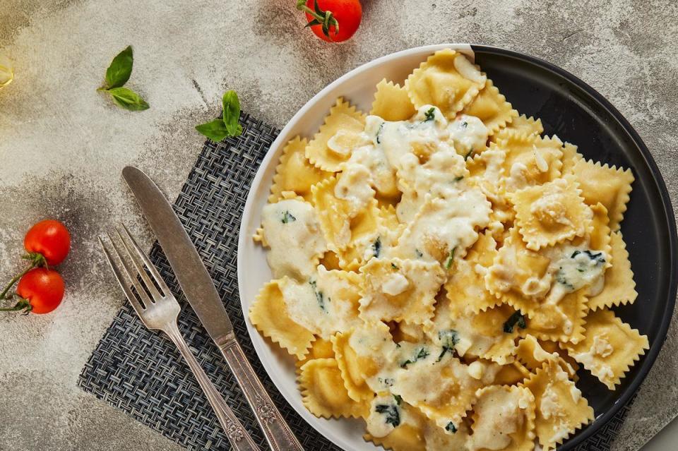 <p>Of course, no list of Italian recipes would be complete without ravioli. This one serves the beloved cheese-filled pasta in a cream sauce with fresh sage. Serve it with a crack of pepper and fresh grated Parmesan cheese and you’ll feel like you’re at an <a href="https://www.thedailymeal.com/eat/best-italian-restaurant-every-state-gallery?referrer=yahoo&category=beauty_food&include_utm=1&utm_medium=referral&utm_source=yahoo&utm_campaign=feed" rel="nofollow noopener" target="_blank" data-ylk="slk:authentic Italian restaurant;elm:context_link;itc:0;sec:content-canvas" class="link ">authentic Italian restaurant</a>.</p> <p><a href="https://www.thedailymeal.com/recipes/ravioli-cream-bay-leaf-and-sage-recipe?referrer=yahoo&category=beauty_food&include_utm=1&utm_medium=referral&utm_source=yahoo&utm_campaign=feed" rel="nofollow noopener" target="_blank" data-ylk="slk:For the Ravioli With Cream, Bay Leaf and Sage recipe, click here.;elm:context_link;itc:0;sec:content-canvas" class="link ">For the Ravioli With Cream, Bay Leaf and Sage recipe, click here.</a></p>