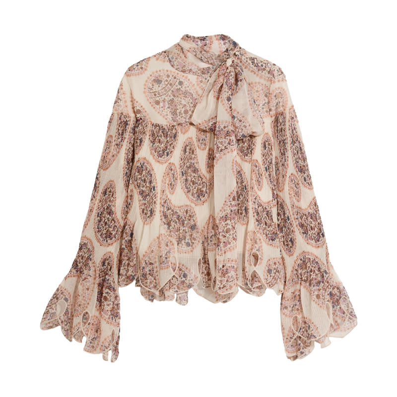 <a rel="nofollow noopener" href="http://rstyle.me/n/b3he3hjduw" target="_blank" data-ylk="slk:Paisley-Print Plissé-Chiffon Pussy-Bow Blouse, See by Chloe, $550;elm:context_link;itc:0;sec:content-canvas" class="link ">Paisley-Print Plissé-Chiffon Pussy-Bow Blouse, See by Chloe, $550</a><ul> <strong>Related Articles</strong> <li><a rel="nofollow noopener" href="http://thezoereport.com/fashion/style-tips/box-of-style-ways-to-wear-cape-trend/?utm_source=yahoo&utm_medium=syndication" target="_blank" data-ylk="slk:The Key Styling Piece Your Wardrobe Needs;elm:context_link;itc:0;sec:content-canvas" class="link ">The Key Styling Piece Your Wardrobe Needs</a></li><li><a rel="nofollow noopener" href="http://thezoereport.com/beauty/celebrity-beauty/lena-dunham-cutting-own-hair/?utm_source=yahoo&utm_medium=syndication" target="_blank" data-ylk="slk:Lena Dunham Thinks Everyone Should Try Cutting Their Own Hair;elm:context_link;itc:0;sec:content-canvas" class="link ">Lena Dunham Thinks Everyone Should Try Cutting Their Own Hair</a></li><li><a rel="nofollow noopener" href="http://thezoereport.com/entertainment/celebrities/cara-delevingne-the-cara-project-documentary/?utm_source=yahoo&utm_medium=syndication" target="_blank" data-ylk="slk:Cara Delevingne Is The Leading Lady In A New Documentary;elm:context_link;itc:0;sec:content-canvas" class="link ">Cara Delevingne Is The Leading Lady In A New Documentary</a></li></ul>