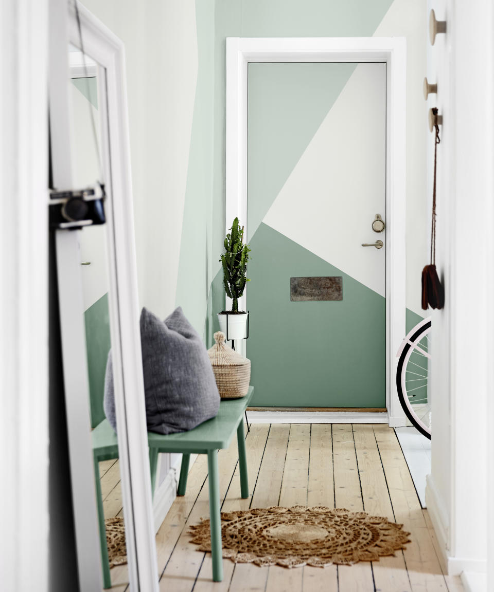 Decorate your door with a geometric paint design