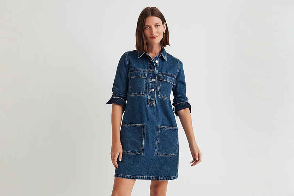 Madewell Denim Popover Mini Shirtdress