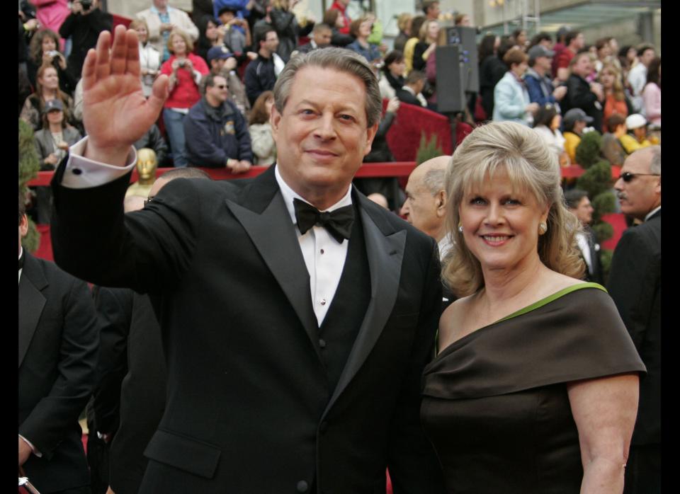 Former Vice President Al Gore and his wife, Tipper, first shocked the nation with their intense lip-lockin' at the <a href="http://articles.cnn.com/2010-06-02/living/al.gore.separation.40years.marriage_1_divorce-marriage-experts-couples?_s=PM:LIVING" target="_hplink">2000 Democratic National Convention</a>. But the couple got people talking again in June 2010 when they <a href="http://www.huffingtonpost.com/2010/06/01/al-gore-tipper-gore-separ_n_596199.html" target="_hplink">announced they were ending their marriage after 40 years</a> together.    In an email circulated among the couple's friends and <a href="http://www.huffingtonpost.com/2010/06/01/al-gore-tipper-gore-separ_n_596199.html" target="_hplink">obtained by the<em> Associated Press</em></a>, the Gores said it was "a mutual and mutually supportive decision that we have made together following a process of long and careful consideration."    The couple, who met in high school, have <a href="http://voices.washingtonpost.com/reliable-source/2010/06/al_and_tipper_gore_separating.html" target="_hplink">four grown children</a> together.