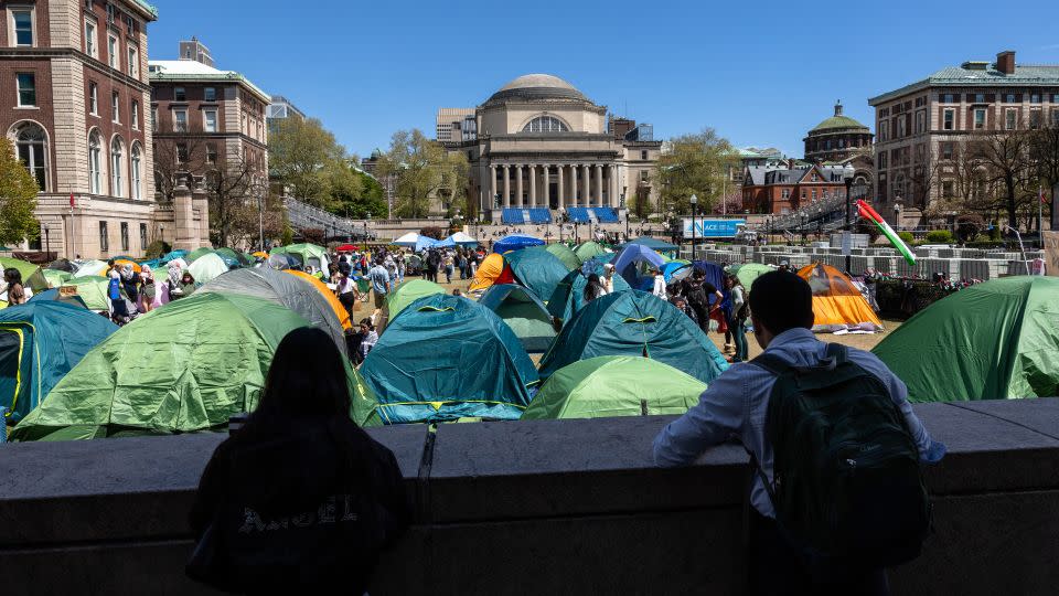 Student protesters occupy the West Lawn of Columbia University. - Michael M. Santiago/Getty Images