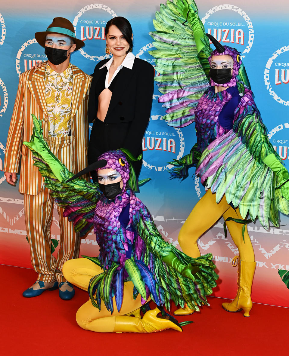 <p>Jessie J hits the red carpet at the <em>Luzia</em> Cirque Du Soleil premiere at Royal Albert Hall in London on Jan. 13.</p>