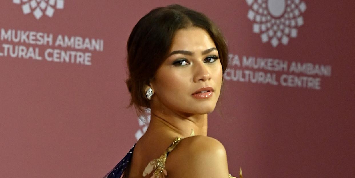 in this picture taken on april 1, 2023, us actress and singer zendaya poses for pictures during the inauguration of the nita mukesh ambani cultural centre nmacc at the jio world centre jwc in mumbai photo by sujit jaiswal afp photo by sujit jaiswalafp via getty images