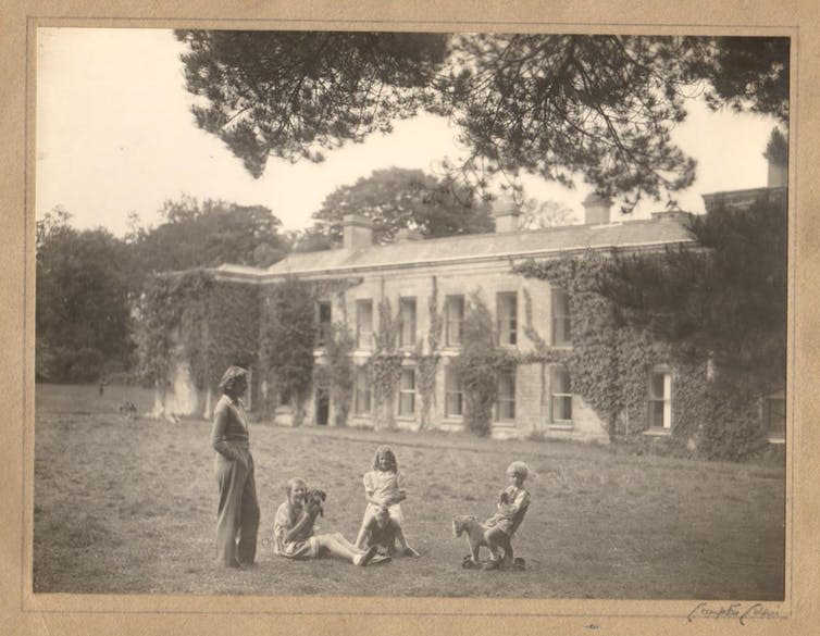 <span class="caption">Du Maurier and her children at Menabilly, the house near Fowey in Cornwall in which she and her family lived for many years. The house was the inspiration for the novel Rebecca.</span> <span class="attribution"><span class="source">Image courtesy of Deep South Media</span></span>