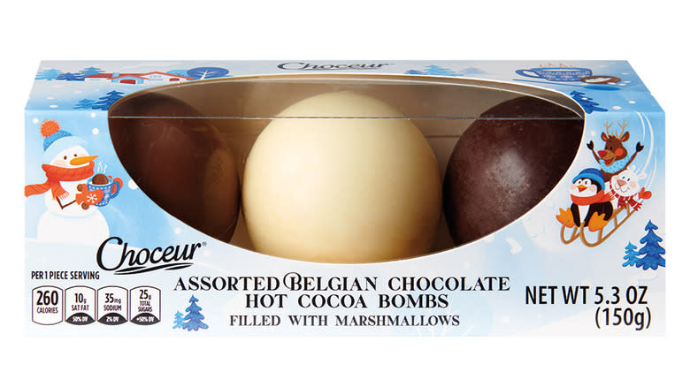 Assorted chocolate hot cocoa bombs
