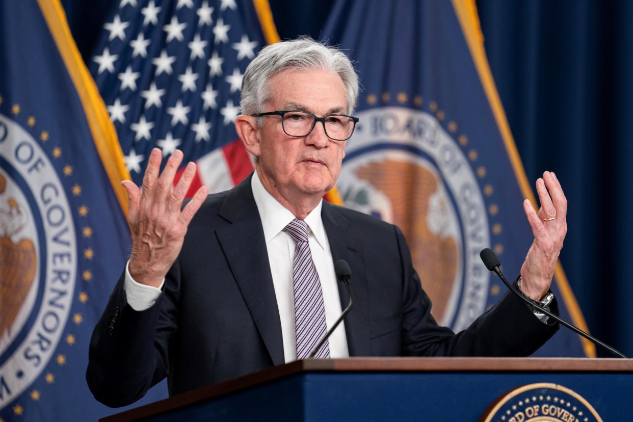 U.S. Federal Reserve Chair Jerome Powell attends a press conference in Washington, D.C., the United States, on May 3, 2023. The U.S. Federal Reserve on Wednesday raised the target range for the federal funds rate by 25 basis points to 5-5.25 percent, saying that the Fed 