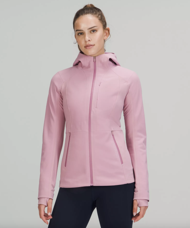 Black Cross Chill hooded running jacket, lululemon