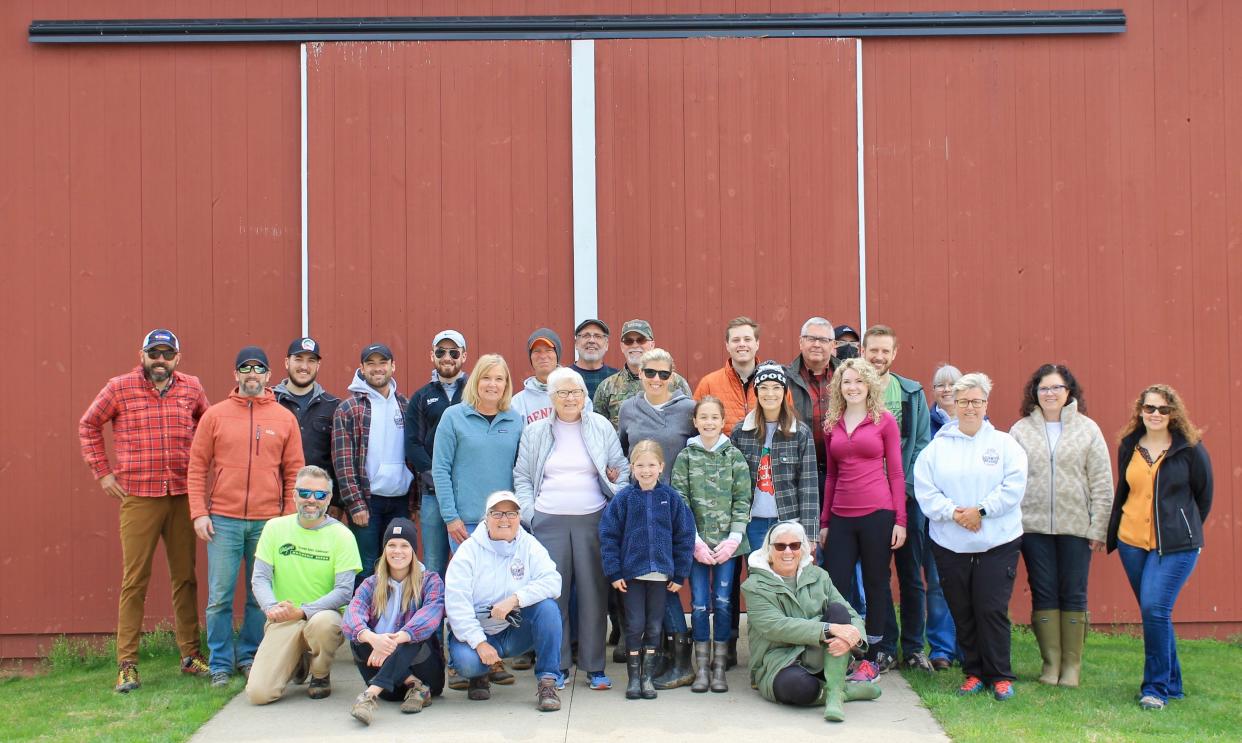 Members of the Beckwith Family planted 200 dwarf apple trees in one day at Beckwith Orchards in honor of the late Charles “Charlie” Beckwith.