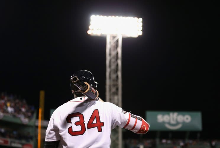 David Ortiz surveys Fenway Park during his final game. (Getty Images/Maddie Meyer)