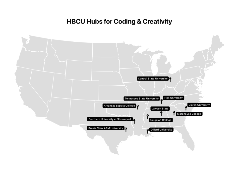 Apple’s Community Education Initiative extends to 12 HBCUs across the US.