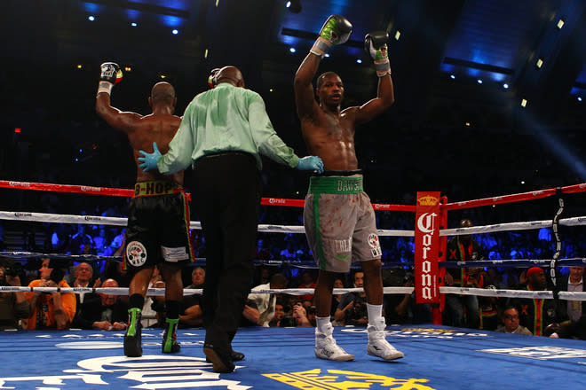   Both Chad Dawson (grey Trunks) And Bernard Hopkins (black Trunks) React At The End Of The 12th Round Getty Images