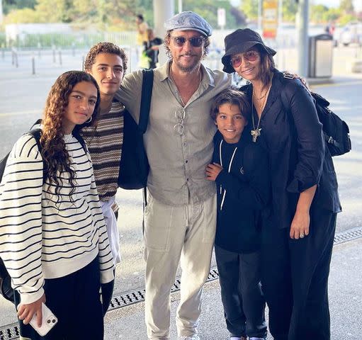 <p>Matthew McConaughey/Instagram</p> Matthew McConaughey and Camila Alves McConaughey family