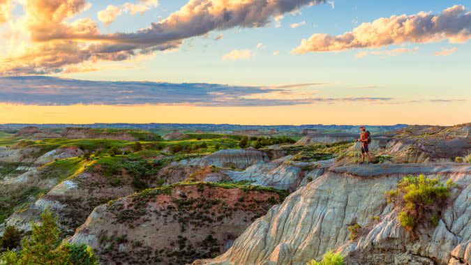 hiker in North Dakota