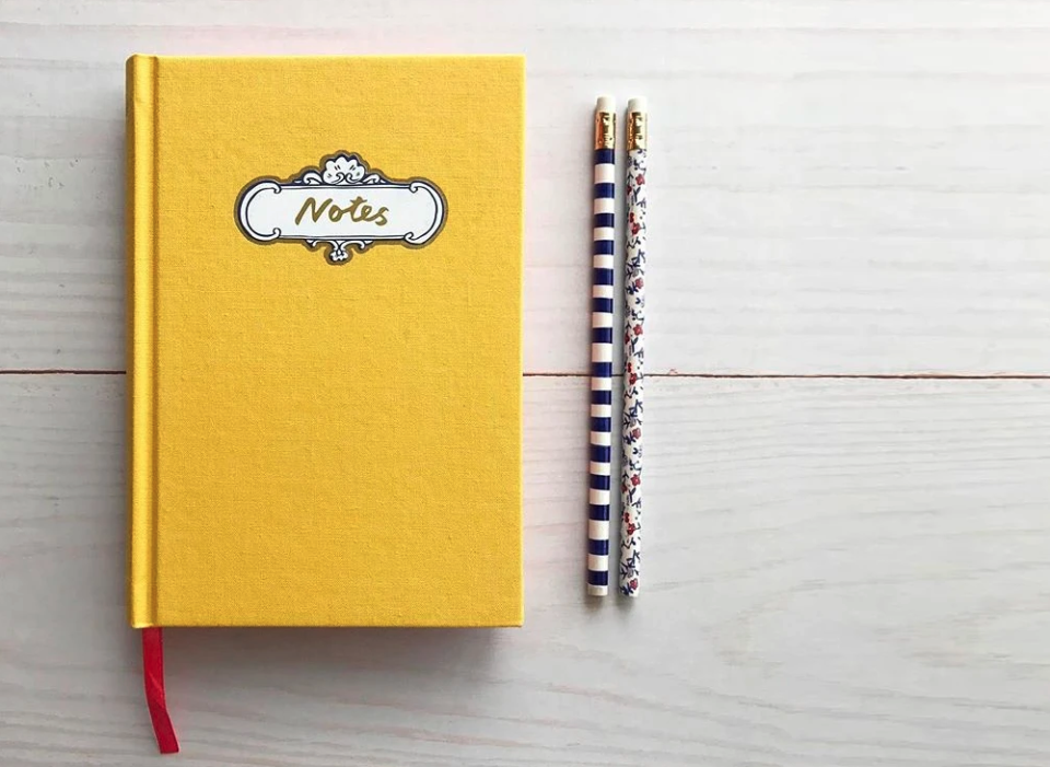 bright yellow notebook