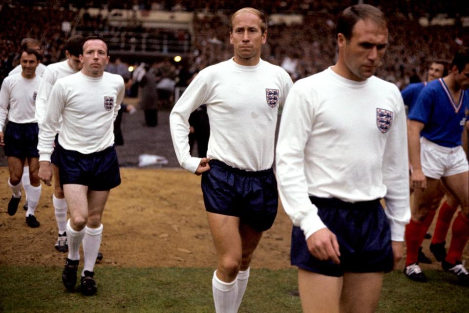 Jimmy Greaves walks out to face France. It would be his last appearance at the tournament (PA) (PA Archive)