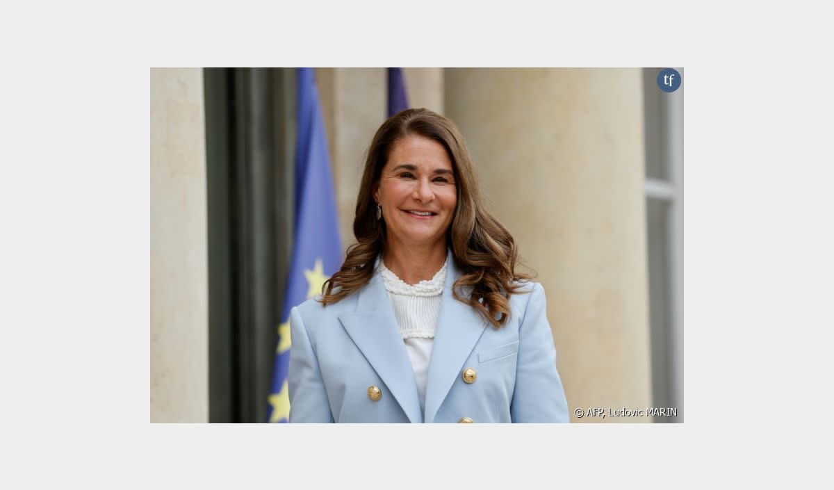 "Militante depuis 20 ans !", Melinda French Gates verse un milliard de dollars pour la cause des femmes Melinda French Gates sur le perron de l'Elysée avant une rencontre avec Emmanuel Macron, le 1er juillet 2021, à Paris - AFP, Ludovic MARIN