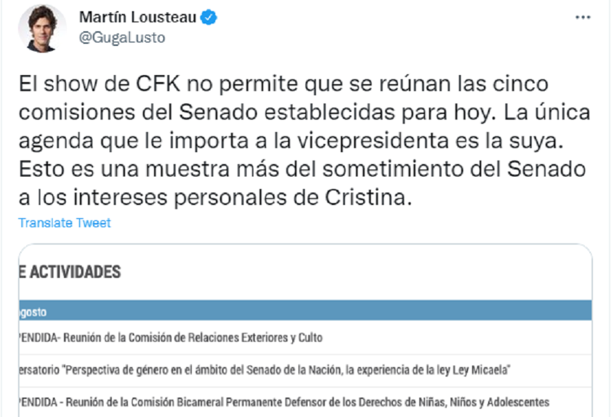 El senador radical se sumó a la lluvia de críticas contra la expresidenta.