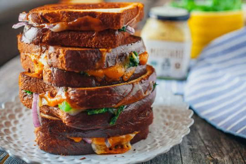 Ultimate Grilled Cheese With Mustard and Greens