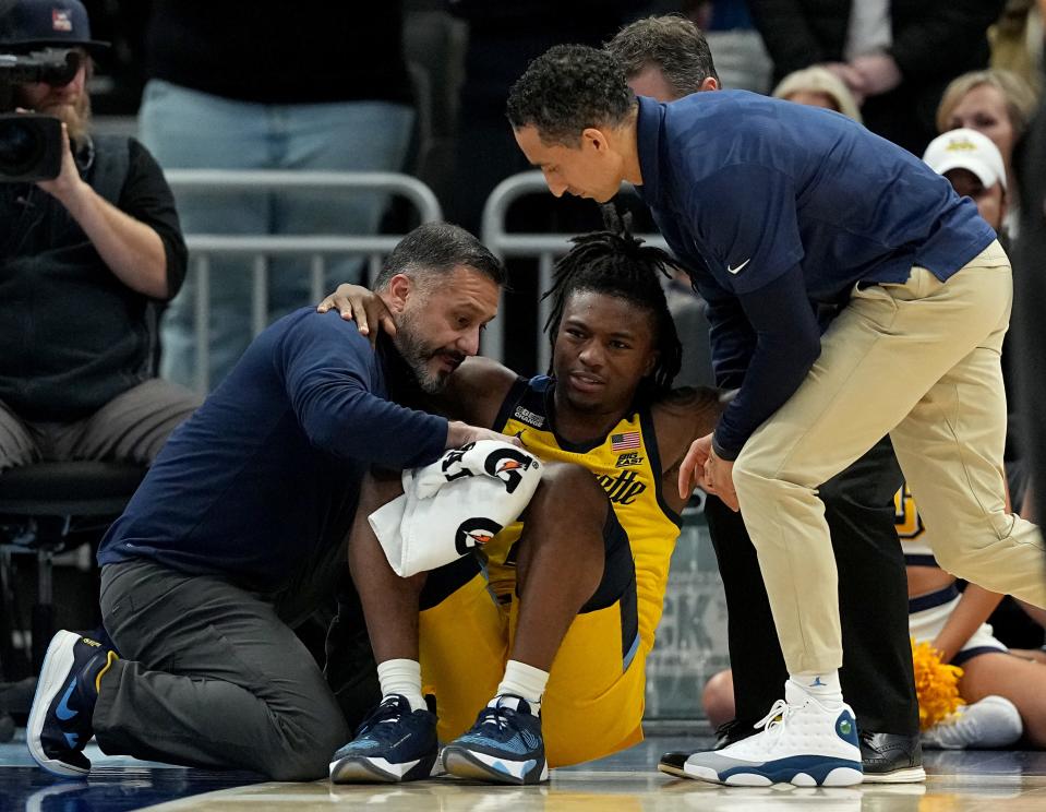 Marquette guard Sean Jones suffered a torn ACL in the loss to Butler on Wednesday night.