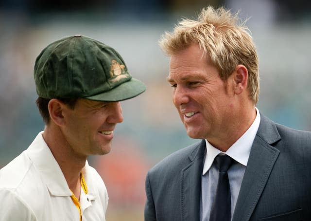 Australian captain Ricky Ponting with Shane Warne after the Third Ashes Test match at the WACA in December 2010 