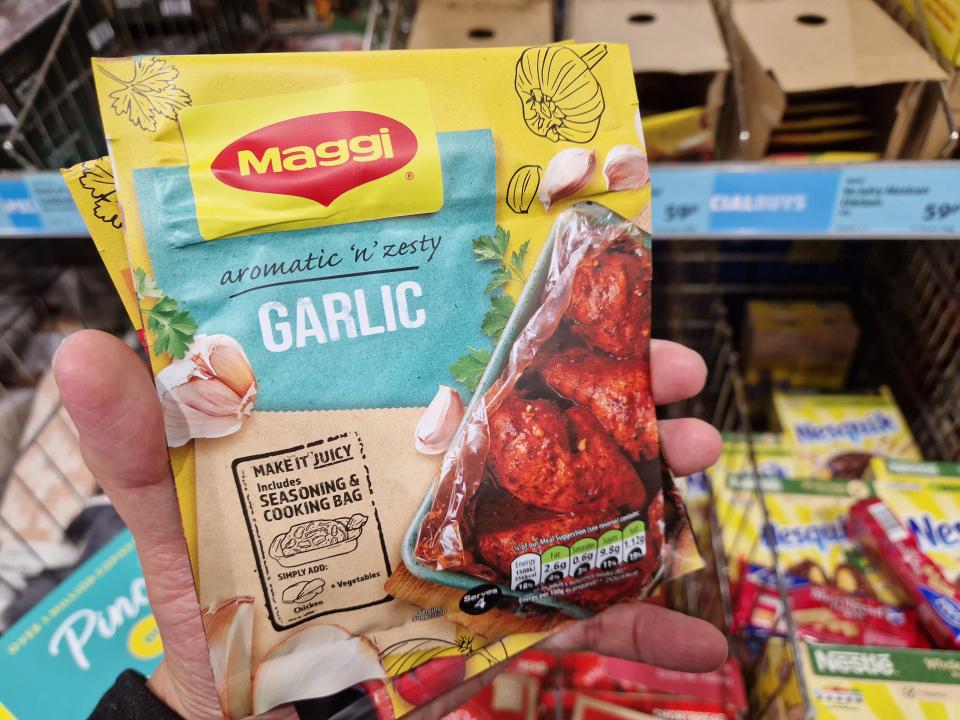 Bags of Maggi seasoning