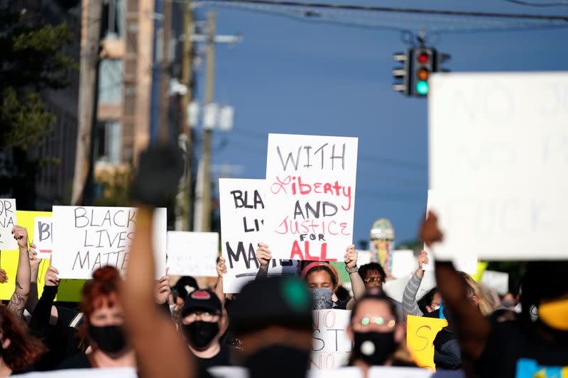 Protest in Louisville following death of Breonna Taylor