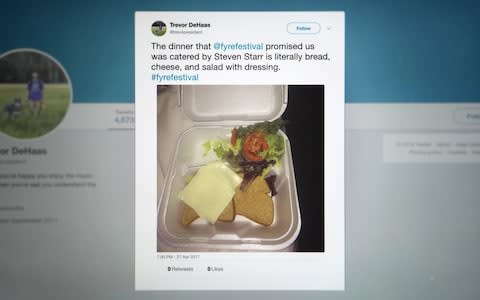 During the festival, photos began to circulate on social media of the "luxury" catering - Credit: Netflix