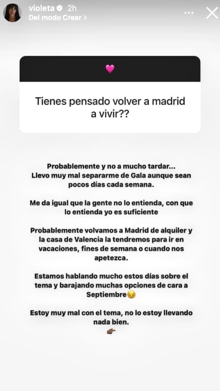 Comunicado de Violeta Mangriñán