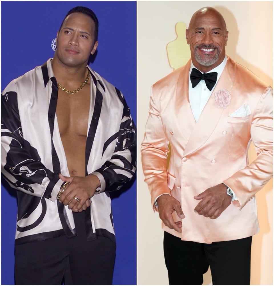 Dwayne Johnson in 1999 vs. 2023.