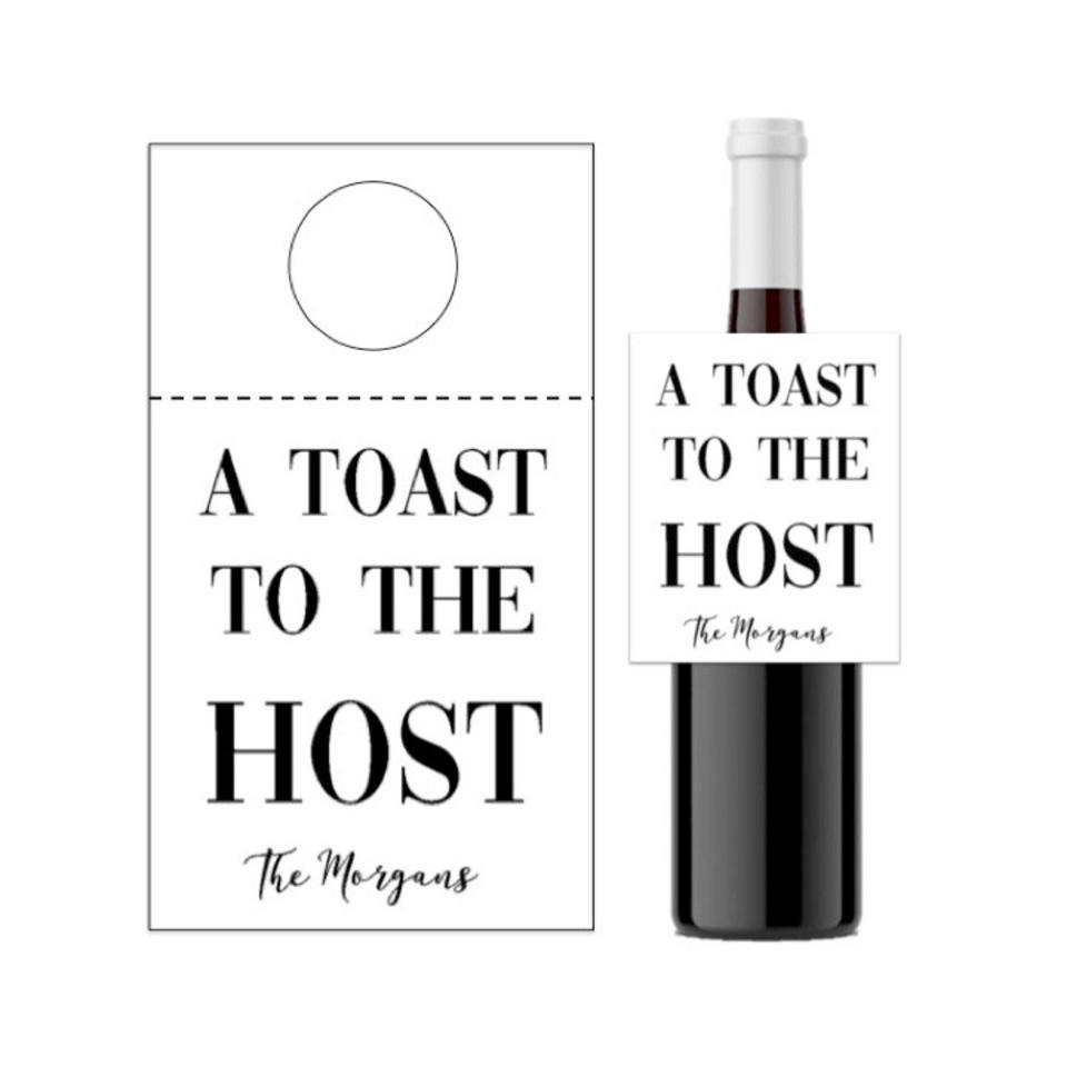 A Toast to the Host Wine Hang Tag