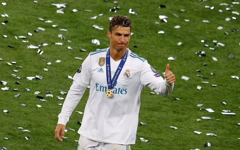 Real Madrid's Cristiano Ronaldo celebrates after winning the Champions League  - Credit: Reuters