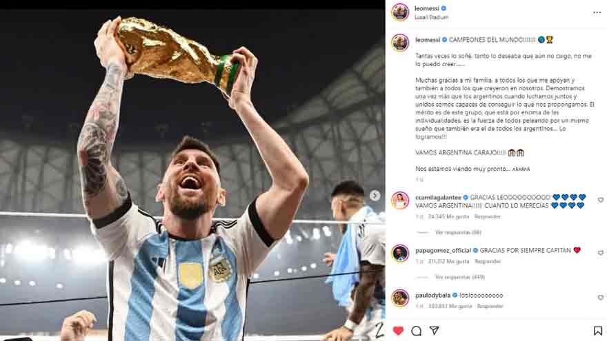 Instagram es usado por personas famosas como Lionel Messi para comunicarse con sus fans.