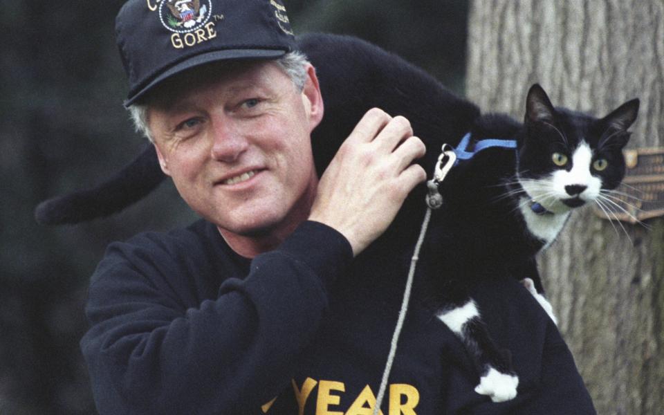 Former President Bill Clinton and Socks the Cat - Smith Collection/Gado 