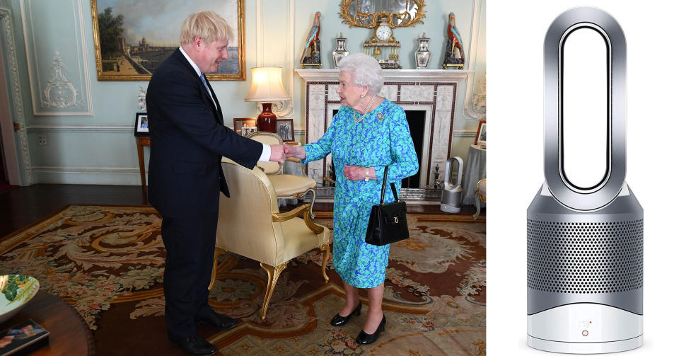 Boris Johnson meets the Queen at Buckingham Palace today and we spotted a Dyson [Picture: PA]