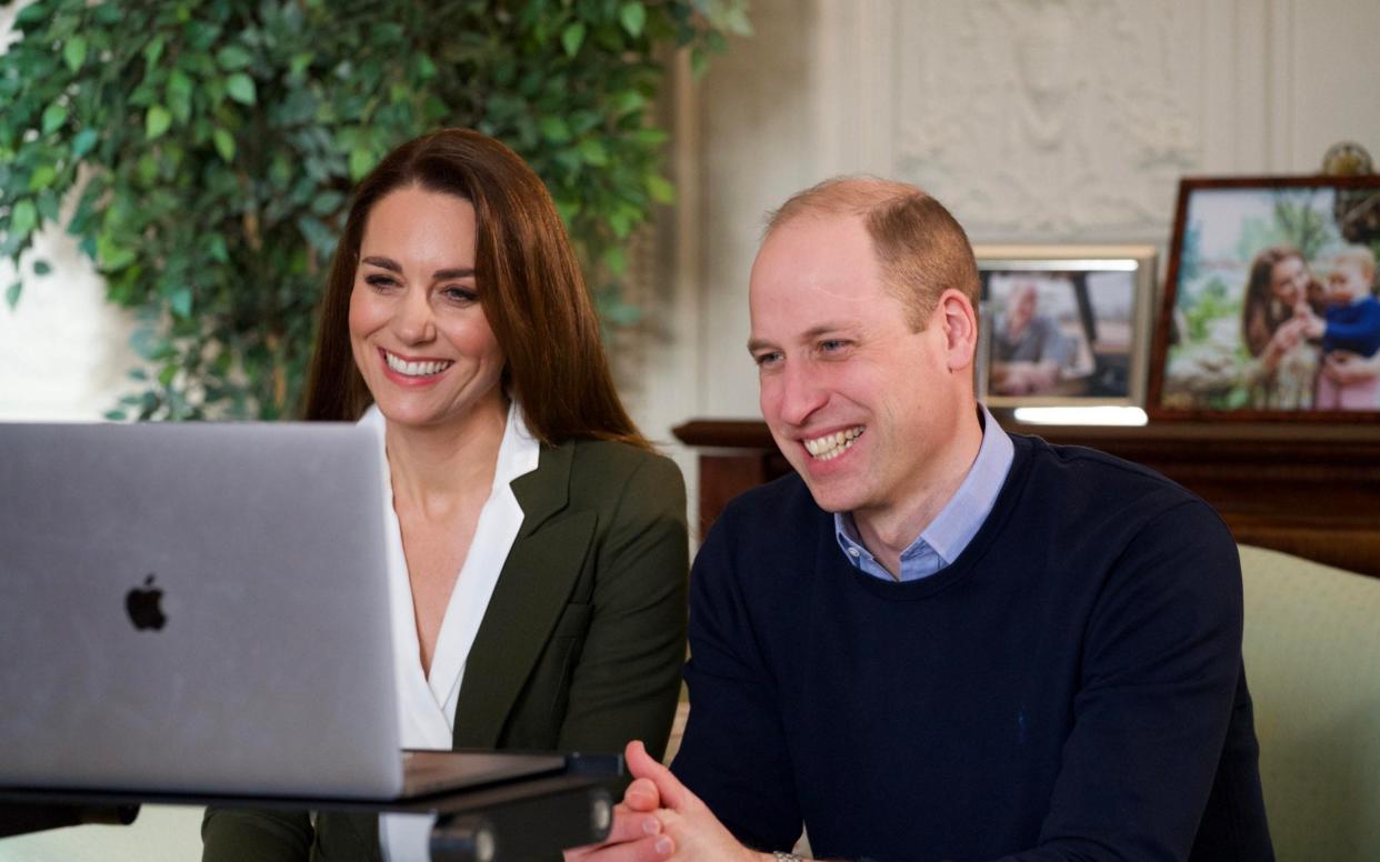 The royal couple took part in a video call with two clinically vulnerable women - Kensington Palace/PA