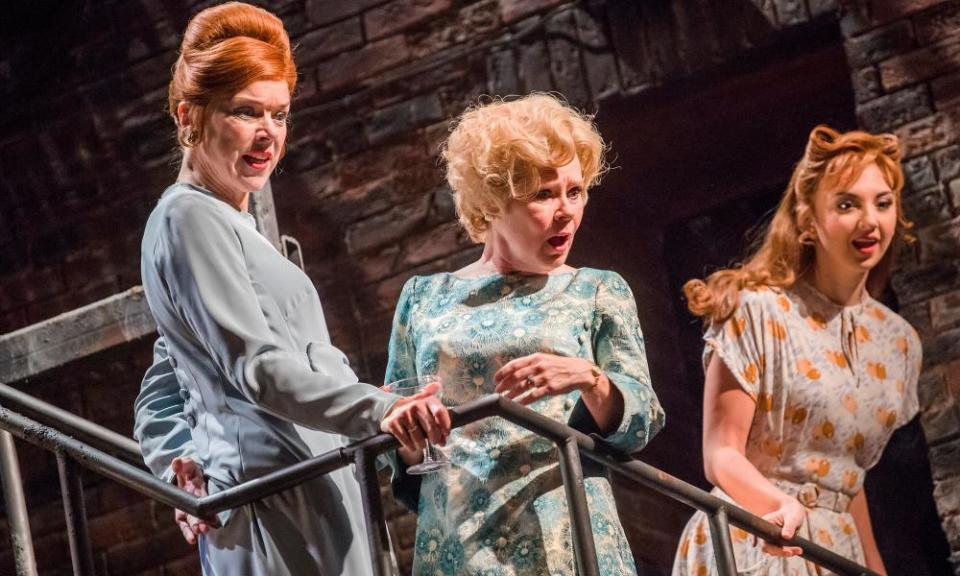 Janie Dee, left, with Imelda Staunton and Zizi Strallen in Follies at the National Theatre, London, in 2017.