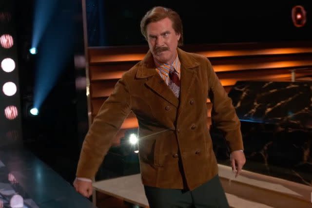 <p>Netflix</p> Will Ferrell as Ron Burgundy at 'The Greatest Roast of All Time: Tom Brady'