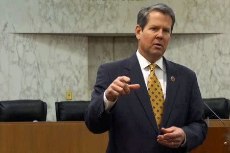 FILE PHOTO: Georgia Secretary of State Brian Kemp in Atlanta, Georgia, U.S., February 24, 2016. REUTERS/Letitia Stein/File Photo