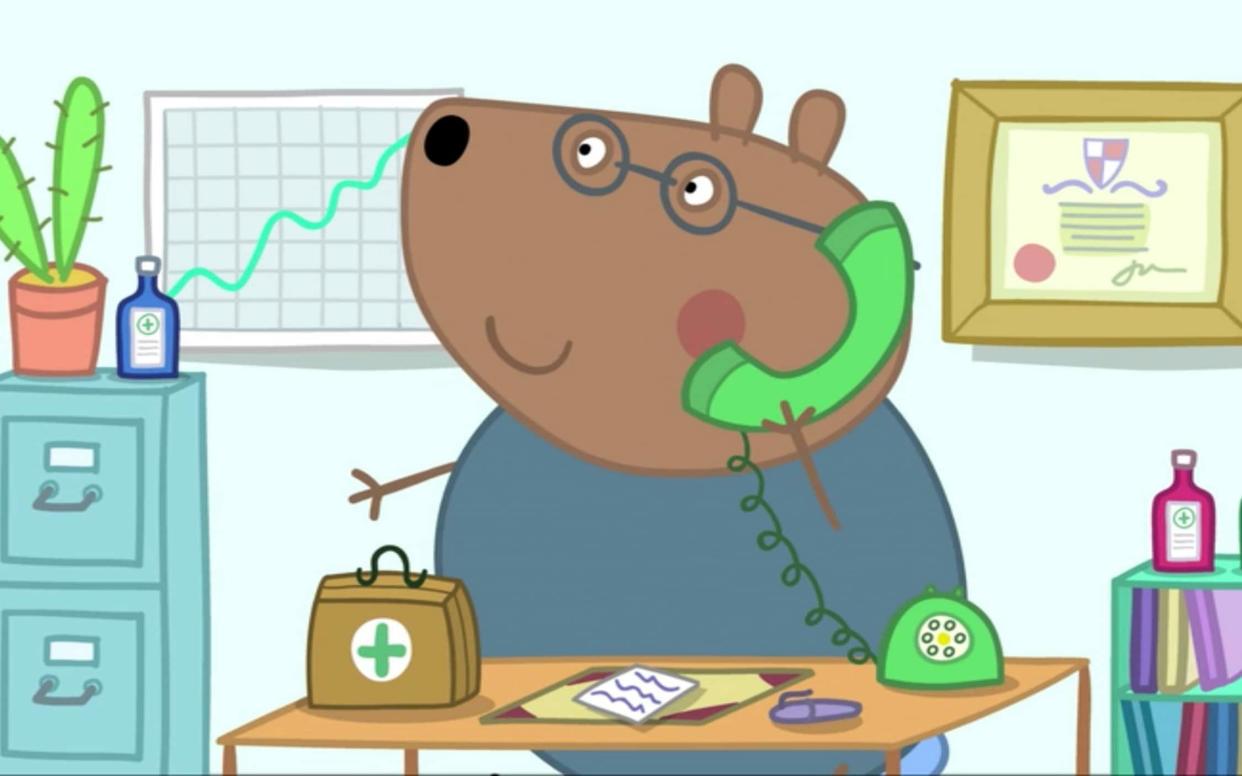 Patients can always get through directly to Dr Brown Bear - Peppa Pig/Netflix