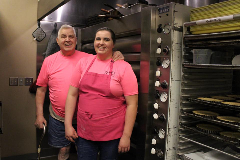 Father and daughter Karl and Christine Boerner in the kitchen at Karl's Quality Bakery, their family-owned and -operated business in Phoenix.